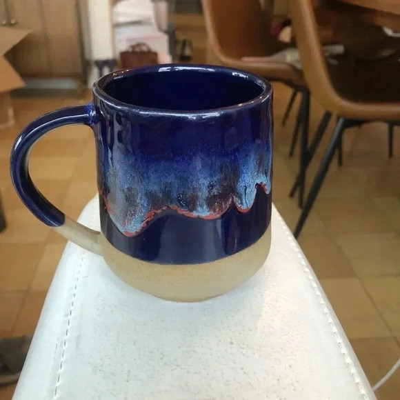 Vintage Studio Art Pottery Drip Glaze Mug Beautiful Handmade Blue - Picture 6 of 6
